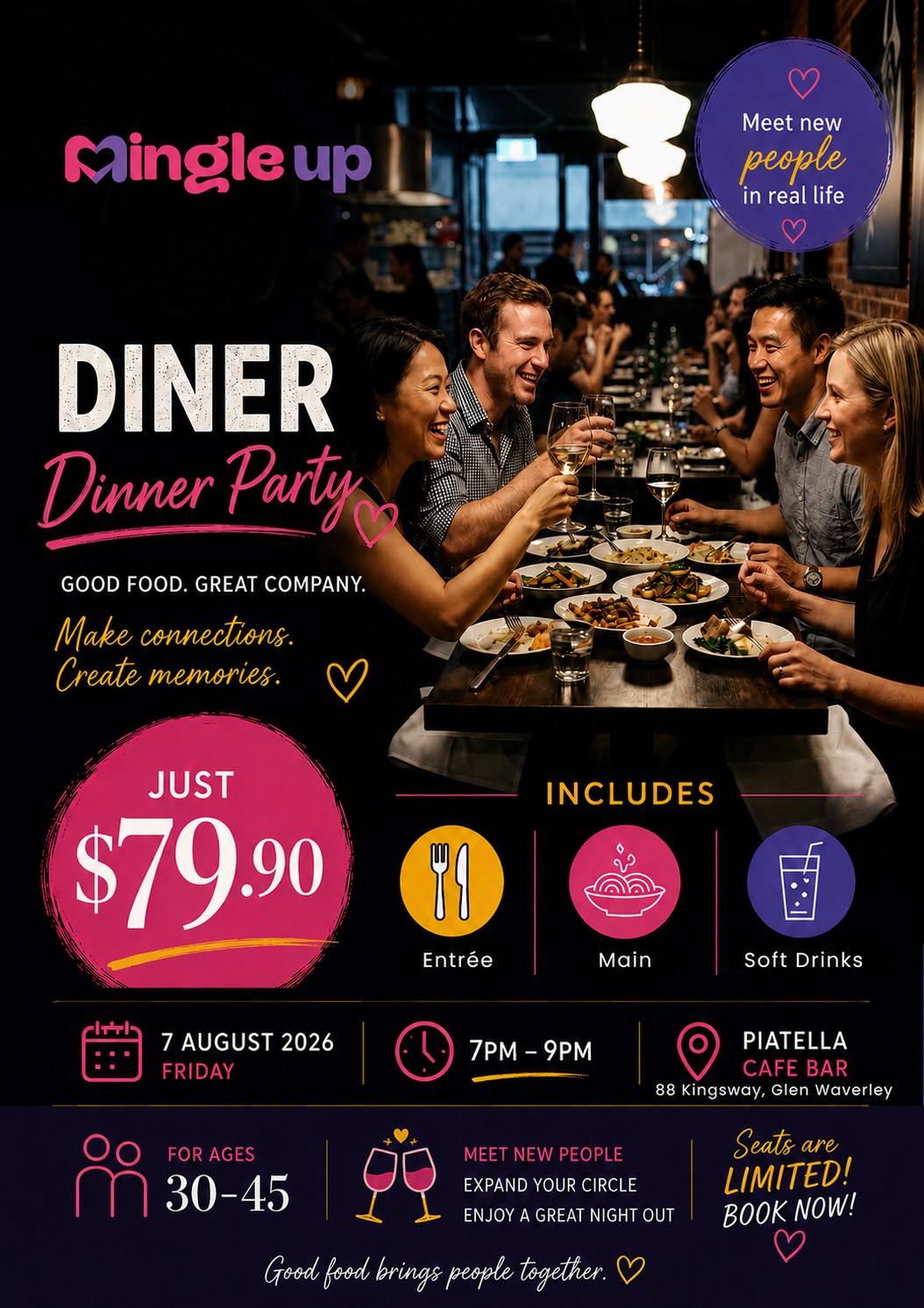 Diner Dinner Party — Networking Over Good Food.